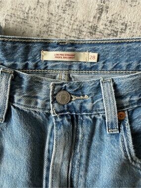 Levi's Light Blue Straight Leg Jeans Shorts | Size US 28